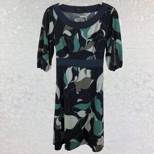 BCBGMAXAZRIA Casual 3/4 Sleeve Boat Neck Midi Dress with Waist Tie Size S
